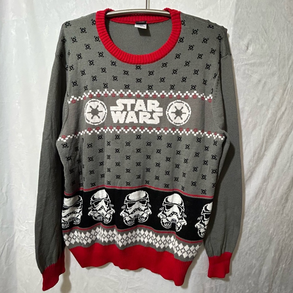 Star Wars Stormtrooper Christmas Holiday Sweater Pullover. Cotton Blend Size XL
